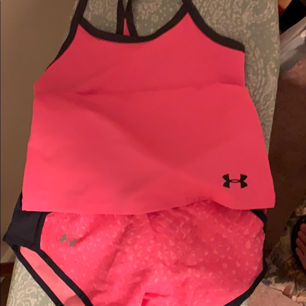 Girls Under Armour tank and shorts set